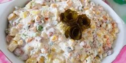 طرز تهیه سالاد سیب زمینی قالبی و خوشمزه رستورانی