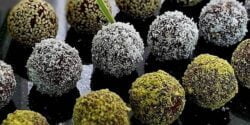 طرز تهیه ترافل خرمای مجلسی توپک خرمایی و گردو با بیسکوییت برای افطار مقوی و خانگی