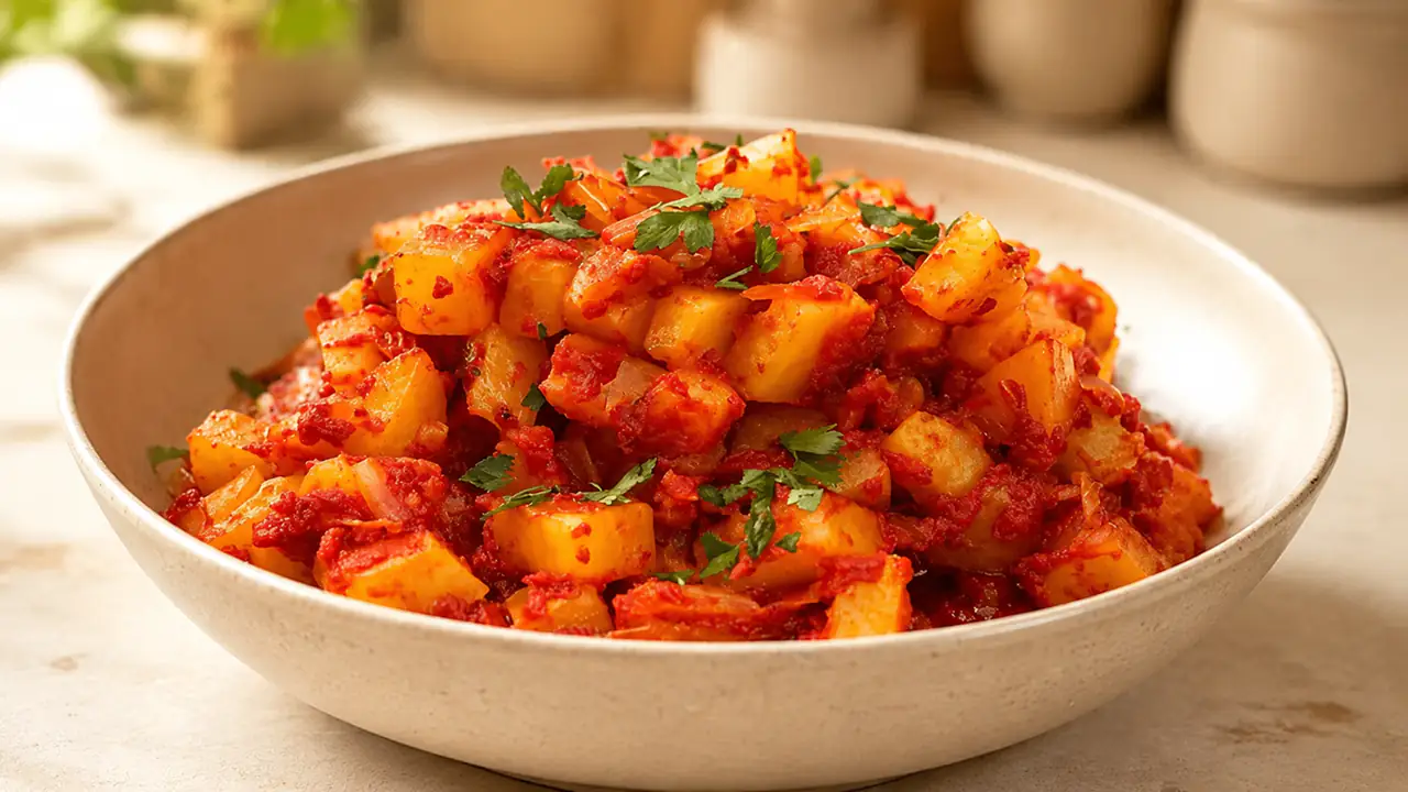 طرز تهیه دوپیازه سیب زمینی مجلسی