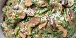 طرز تهیه خوراک قارچ و اسفناج