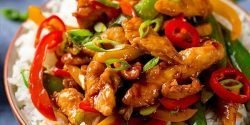 طرز تهیه خوراک مرغ آسیایی خوشمزه و مجلسی با سس مخصوص