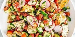 طرز تهیه سالاد لبنانی خوشمزه و مجلسی به روش رستورانی