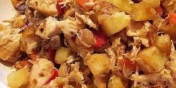 سالاد گرم سبزیجات با طبع گرم زمستانی خوشمزه با مرغ قارچ سیب زمینی xvc jidi shghn vl