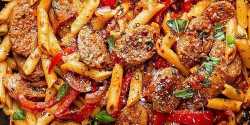 طرز تهیه پاستا با سوسیس قارچ پنیر پیتزا xvc jidi hsjh s sds