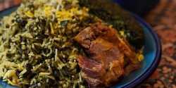 طرز تهیه کته اسفناج با گوشت خوشمزه و مخصوص رستورانی