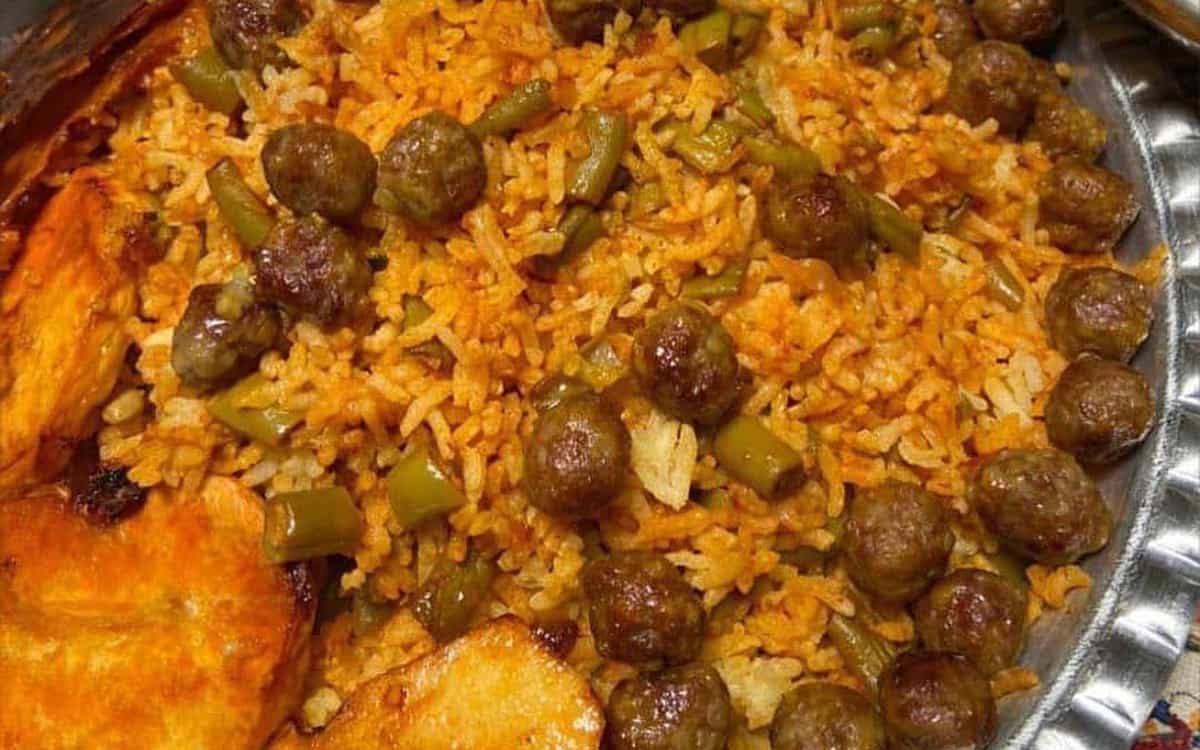 طرز تهیه لوبیا پلو با گوشت قلقلی
