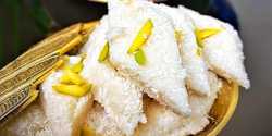 طرز تهیه لوز نارگیلی خوشمزه و مخصوص به روش سنتی بازاری
