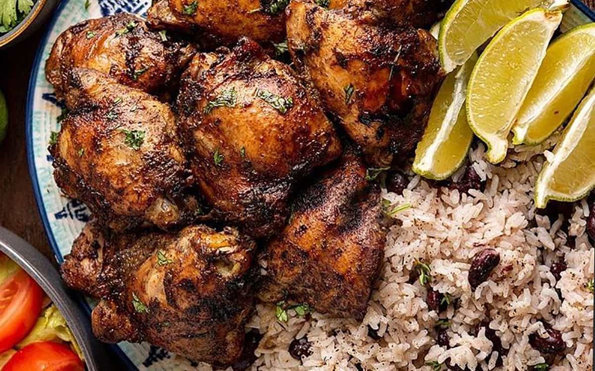 طرز تهیه پلو مرغ جامائیکایی