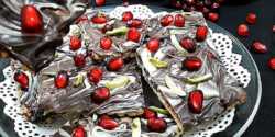 طرز تهیه بارک شکلاتی حرفه ای خوشمزه و مخصوص با انار