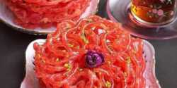 طرز تهیه زولبیا آلبالویی خوشمزه و مخصوص با رنگ قرمز