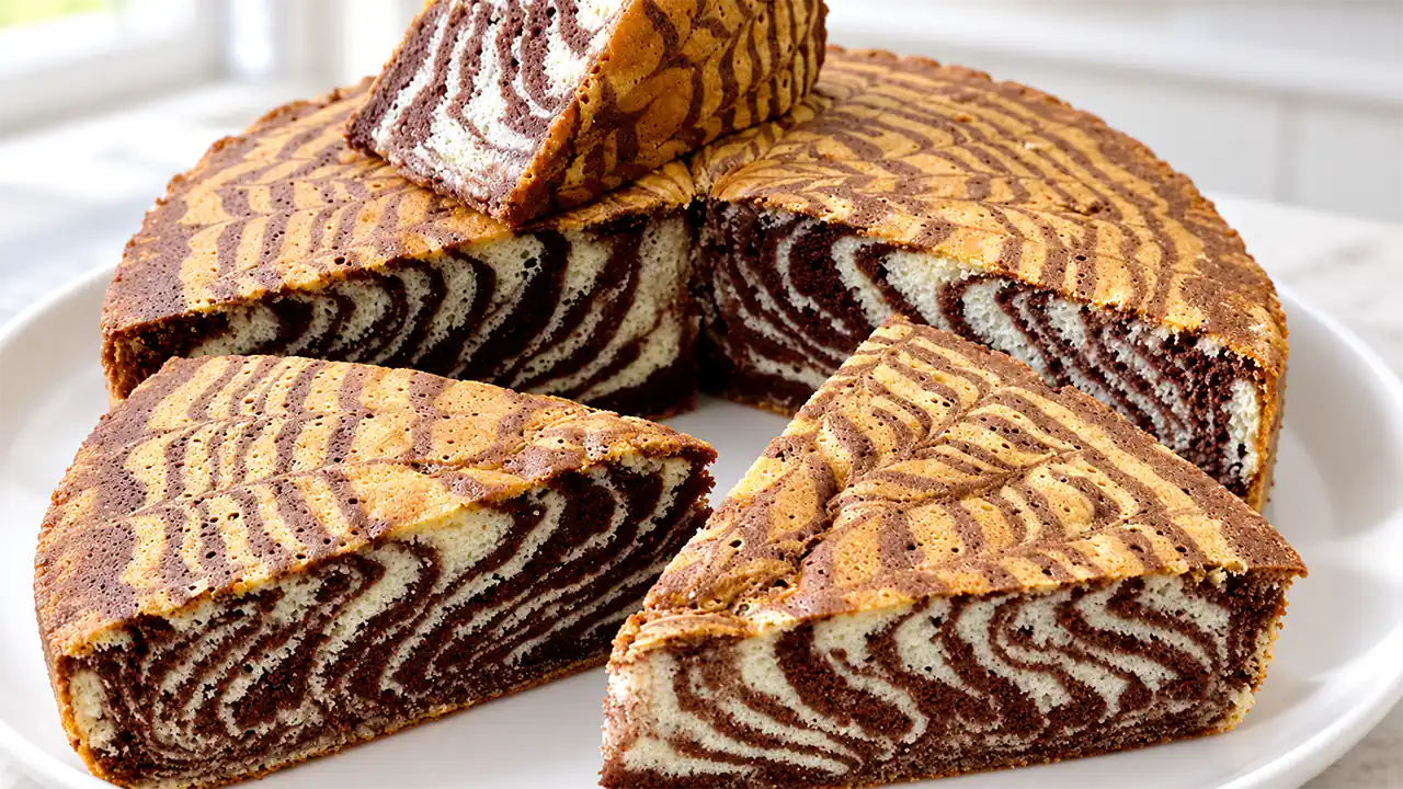 طرز تهیه کیک زبرا خانگی؛ نرم، پف دار و خوش طرح