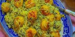 طرز تهیه کته گشنیز خوشمزه و مخصوص با گوشت قلقلی مرغ