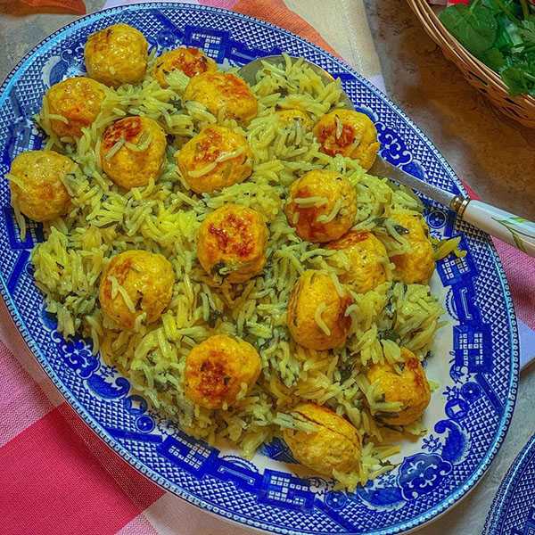 طرز تهیه کته گشنیز
