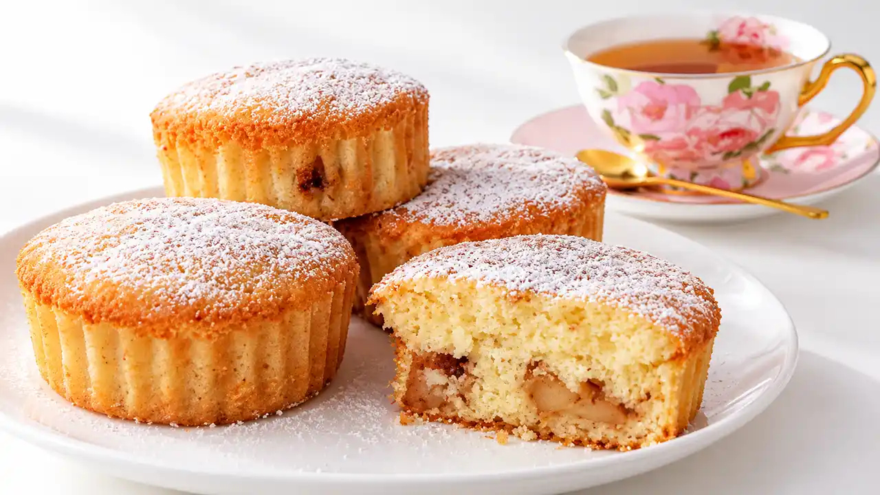 طرز تهیه پای سیب کیکی با لایه سیب و دارچین