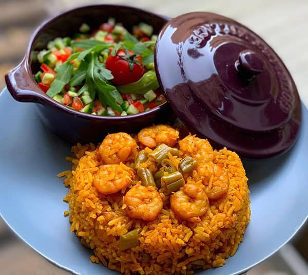 طرز تهیه لوبیا پلو با میگو