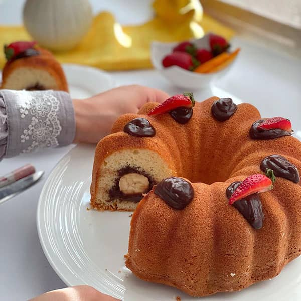 طرز تهیه کیک مغز دار