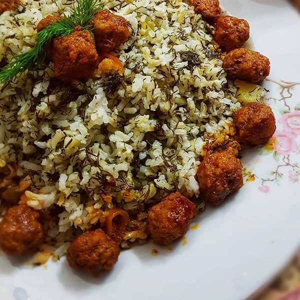 طرز تهیه سیب پلو با گوشت قلقلی