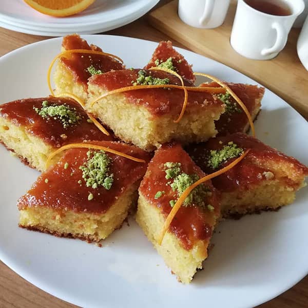 طرز تهیه کیک باقلوا پرتقالی