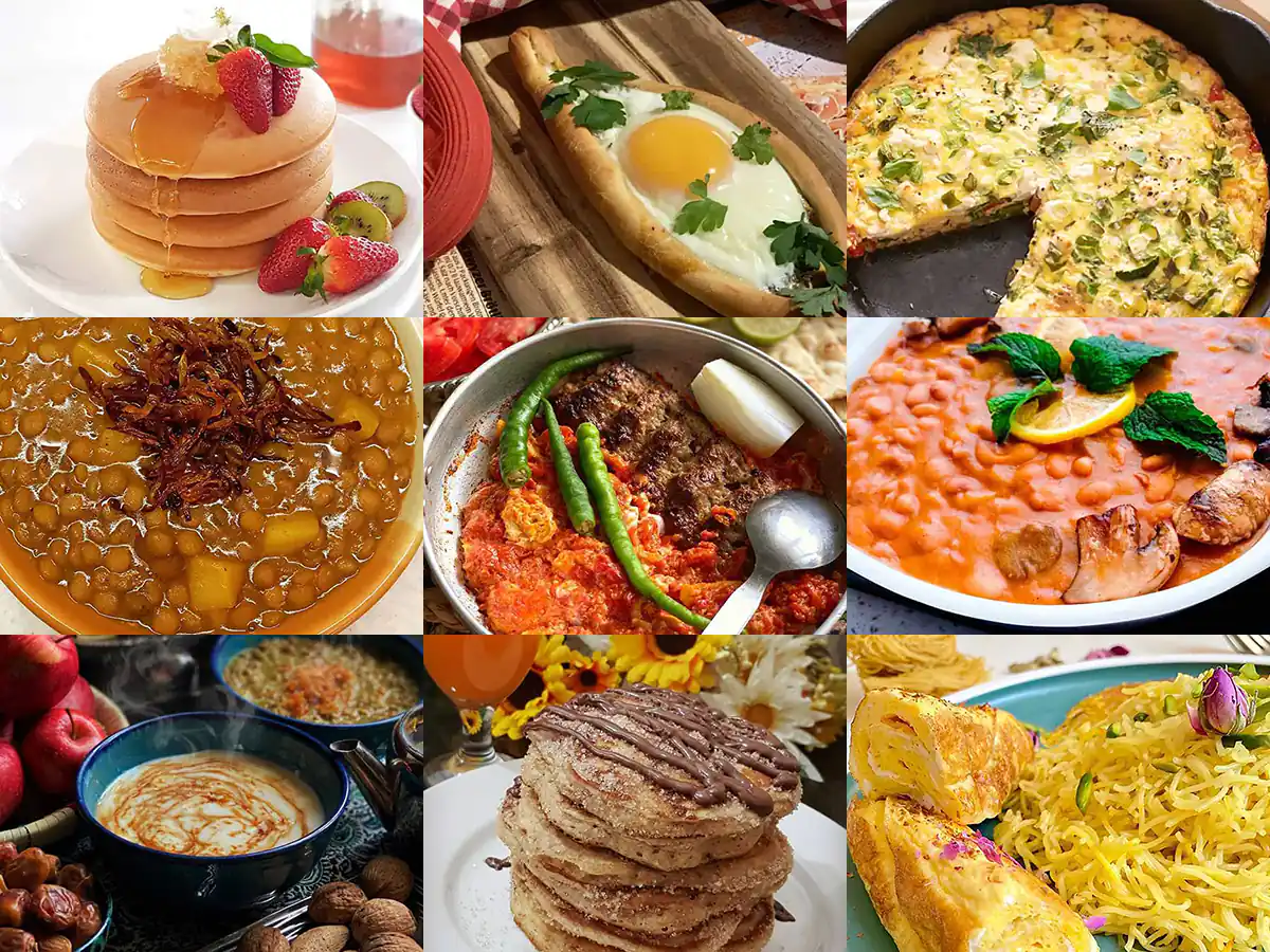 لیست آموزش طرز تهیه انواع صبحانه لاکچری، ساده و خوشمزه