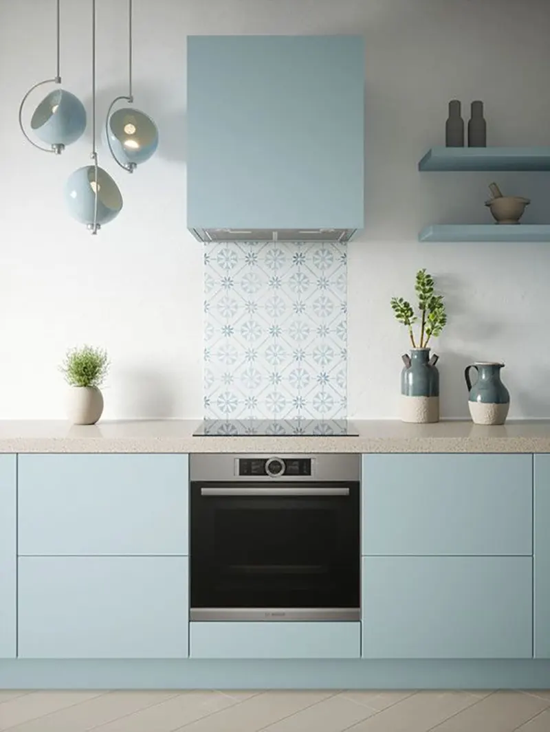 ایده کابینت با رنگ پاستیلی