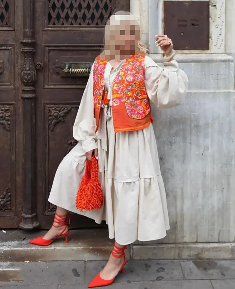 مانتو مجلسی جذاب در رنگ نارنجی