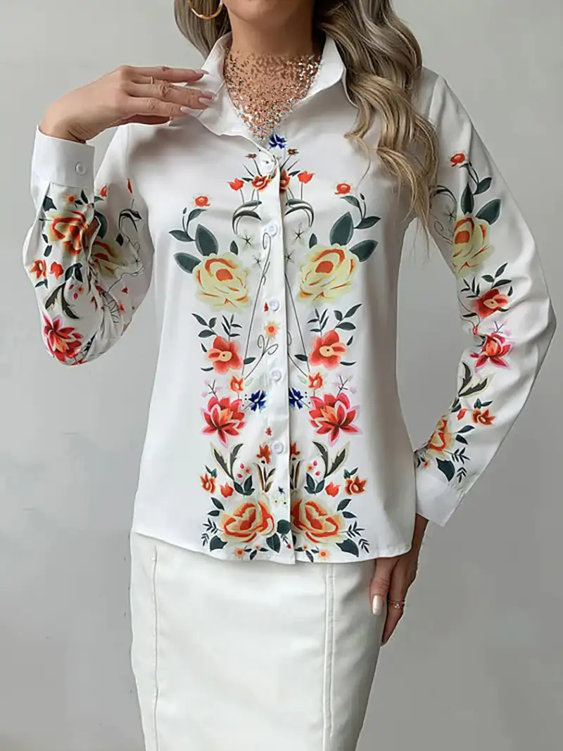 شومیز سفید ترک گلدوزی شده