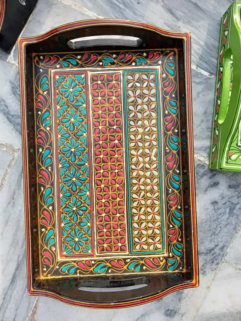 سینی چوبی باطرح تذهیب