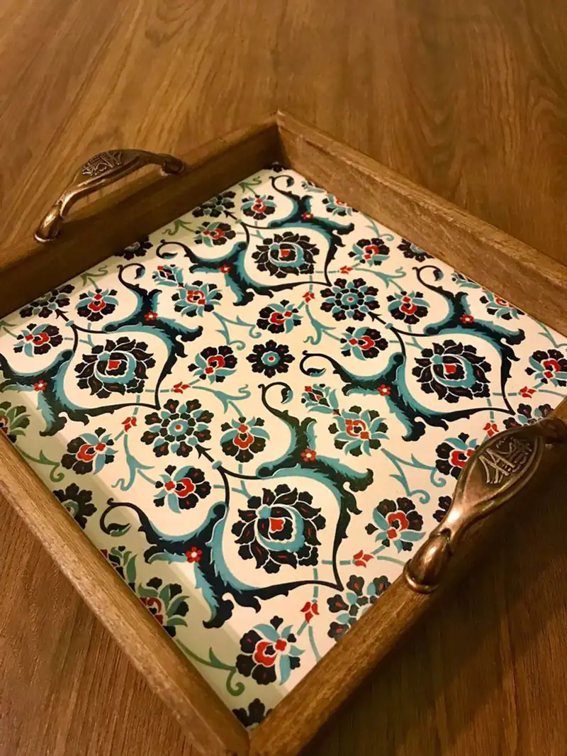 سینی چوبی باطرح تذهیب