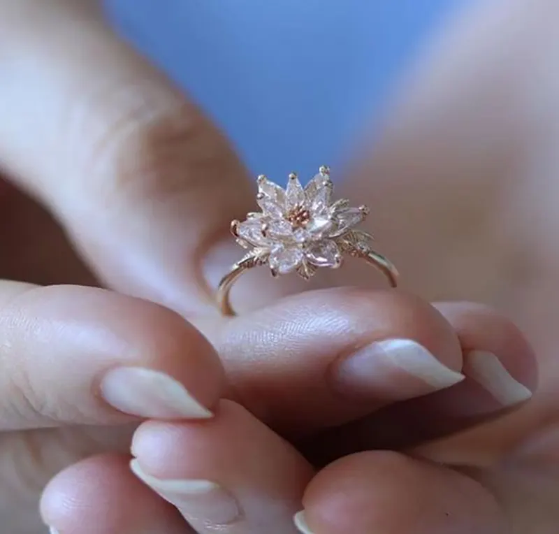 انگشتر نیلوفر آبی شیک و خوشگل