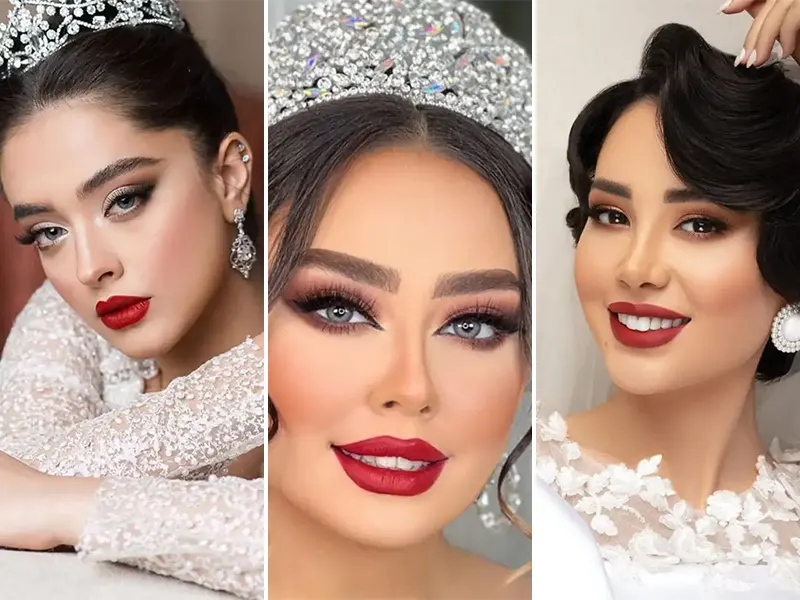 عروس جذاب با رژ قرمزعروس جذاب با رژ قرمز