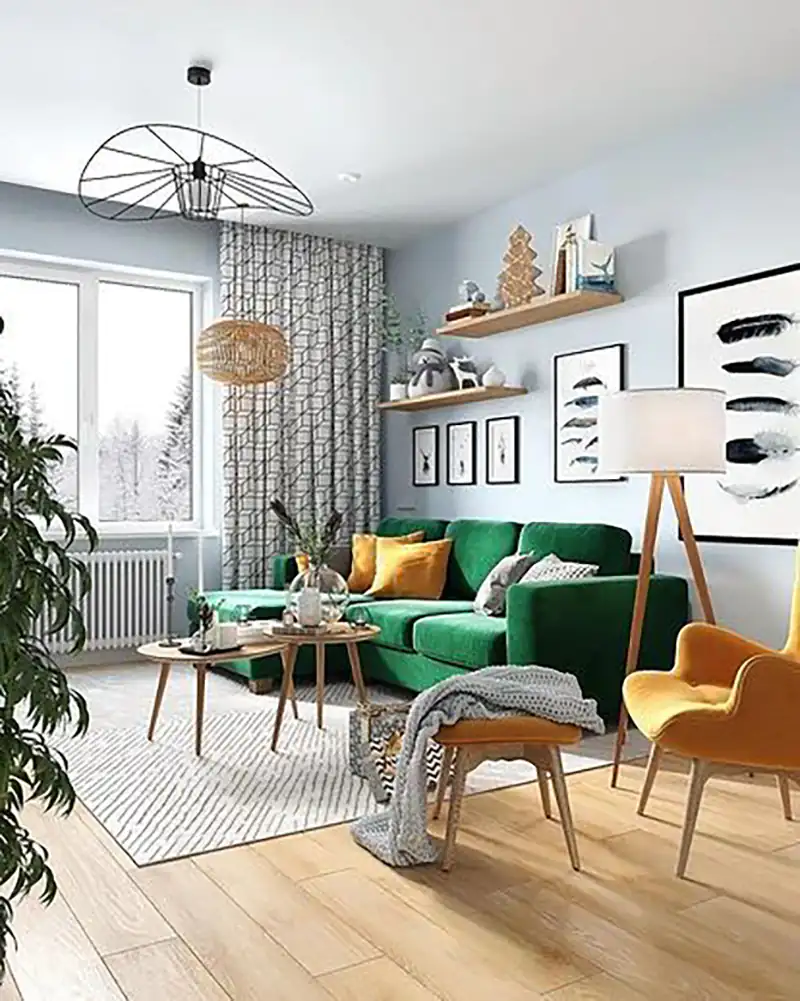 دیزاین منزل با رنگ سبز لاکچری