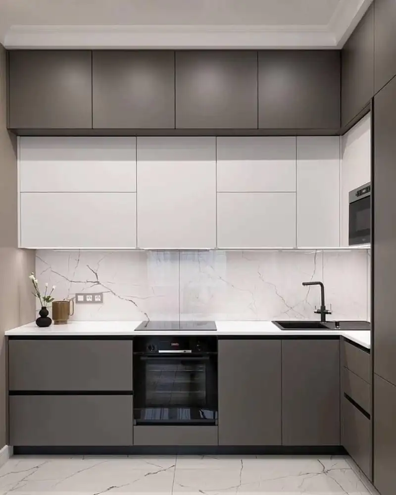 ایده کابینت طوسی آشپزخانه