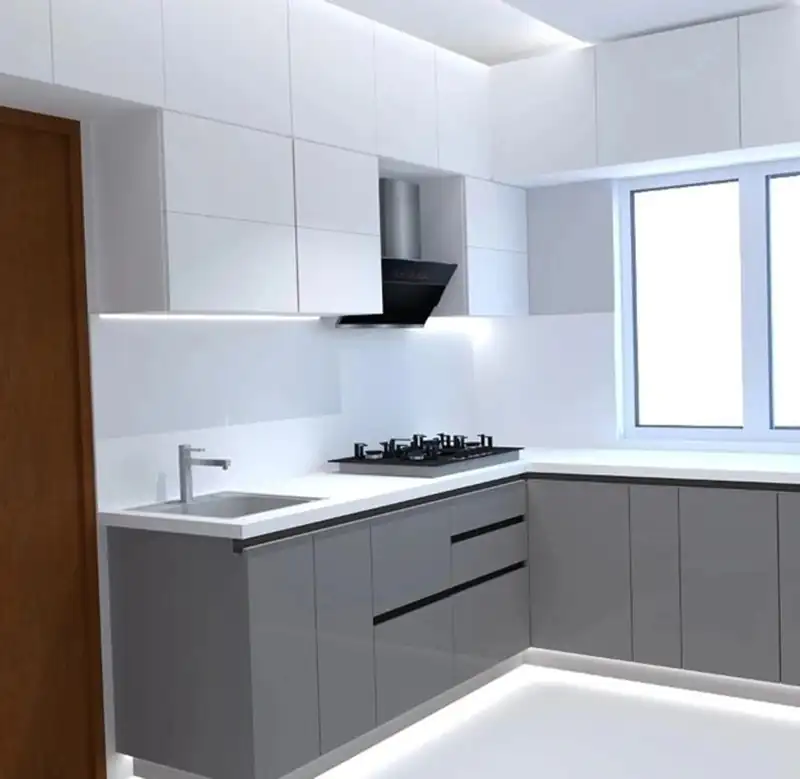 ایده کابینت طوسی آشپزخانه