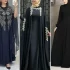 مانتو عبایی مشکی زنانه فوق العاده شیک برای خانم های مجلسی پوش