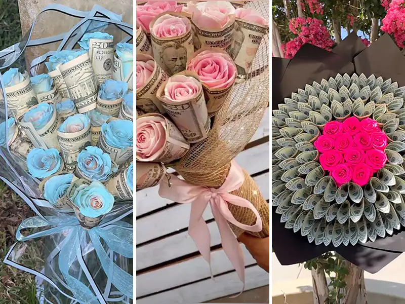 مدل دسته گل با پول برای کادو