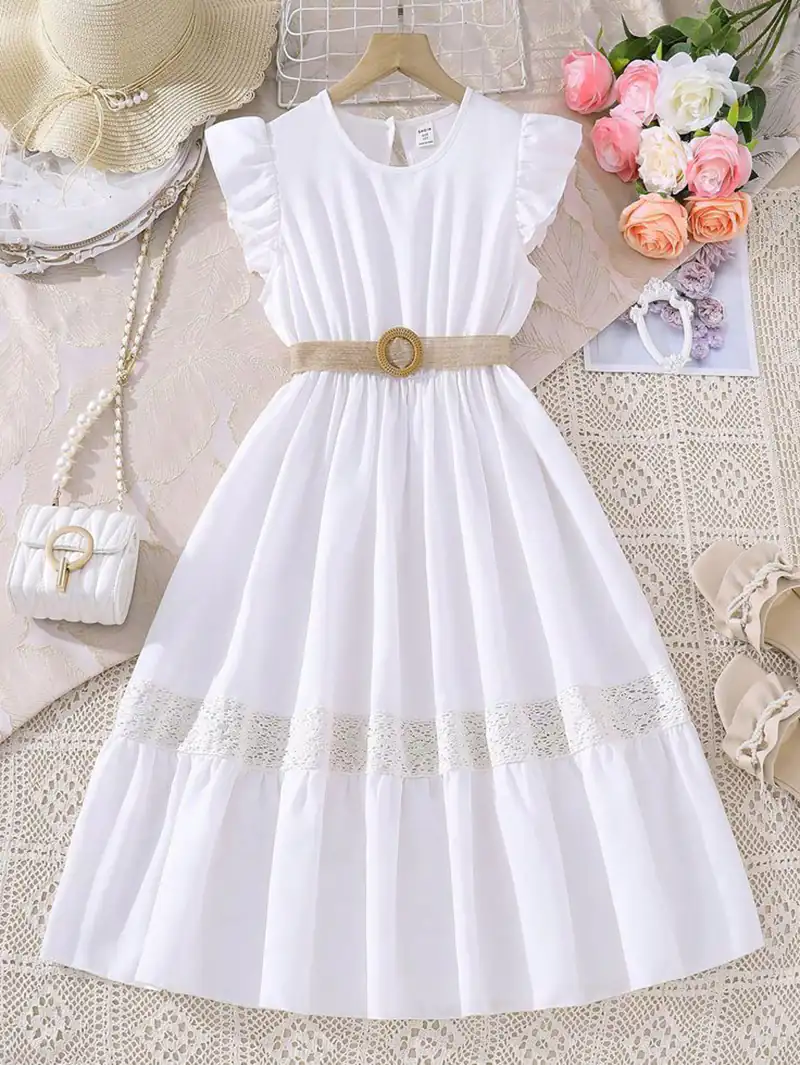 مدل پیراهن بچه گانه سفید
