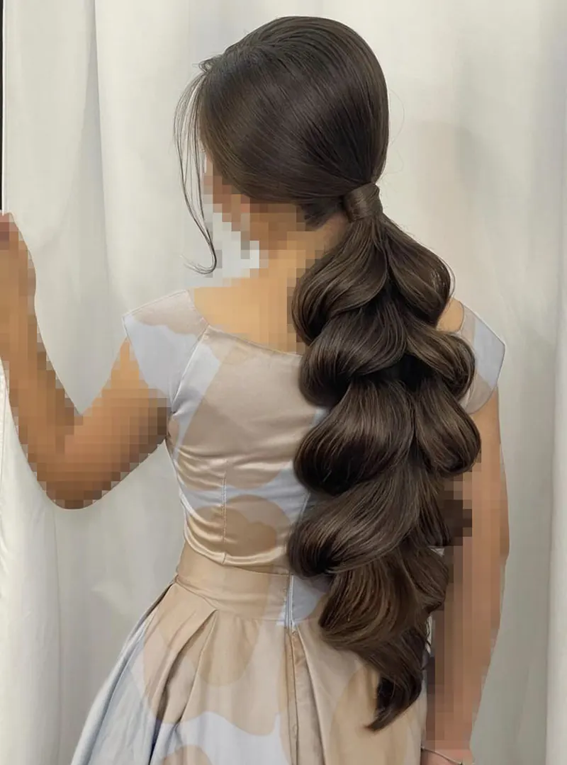 مدل شینیون باز جذاب برای موی بلند