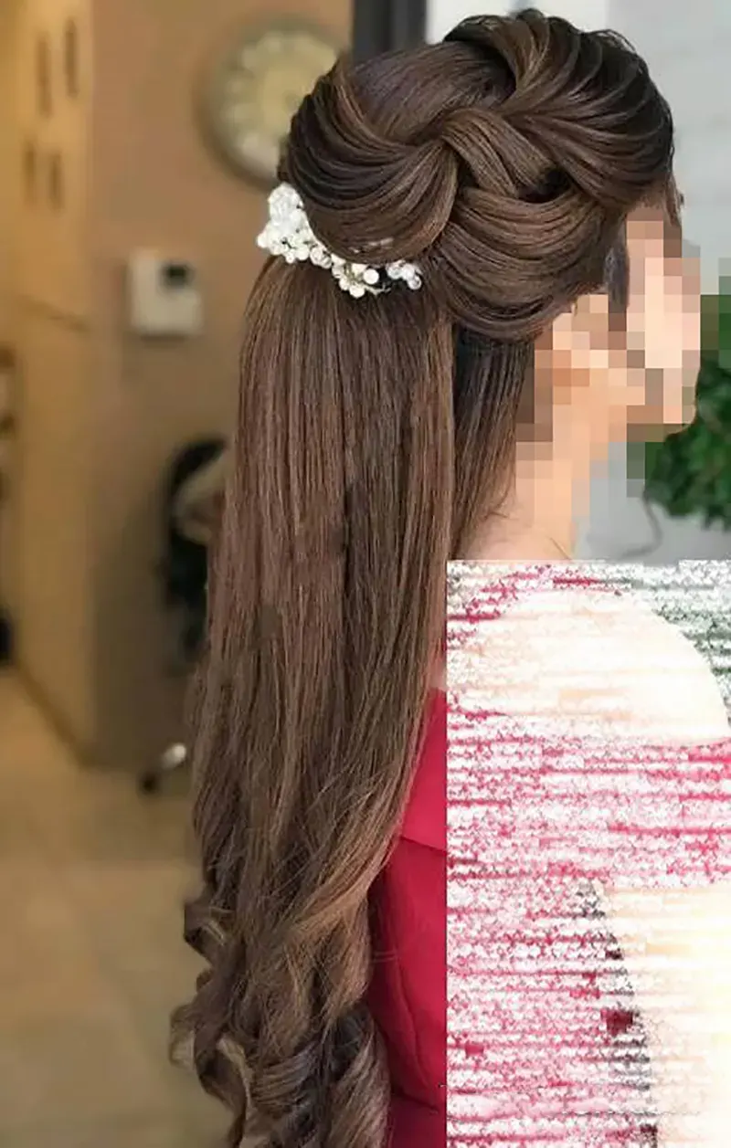 مدل شینیون باز جذاب برای موی بلند
