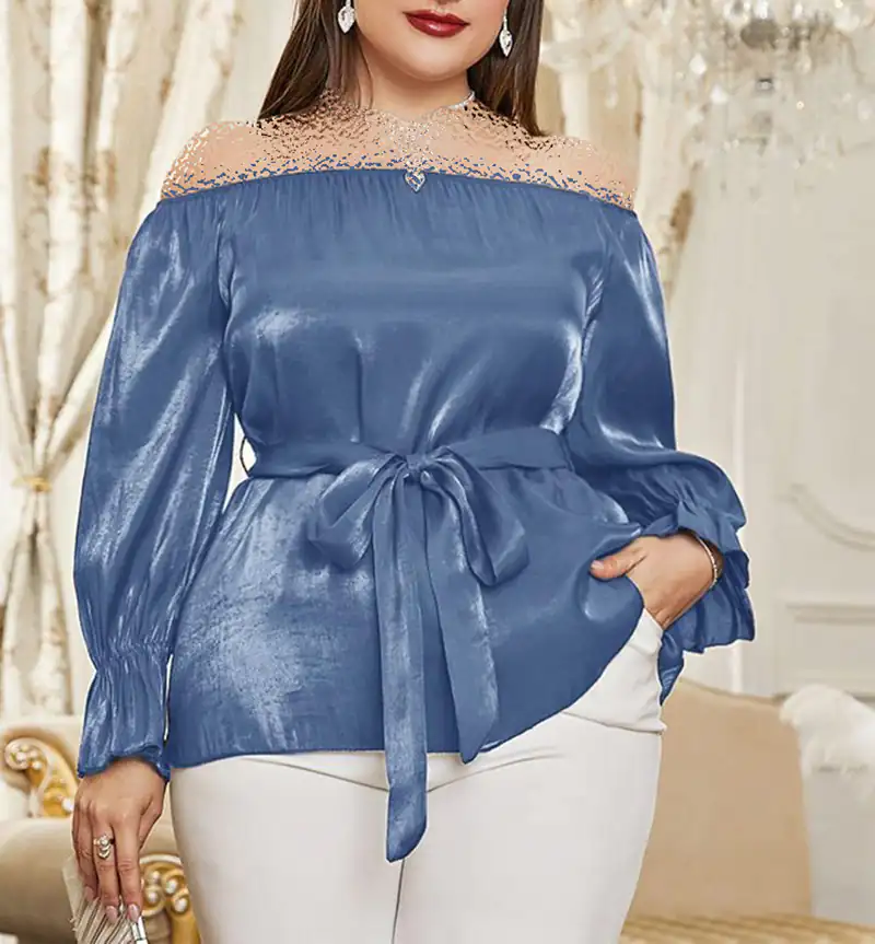 مدل شومیز ساتن زنانه برای افراد تپل