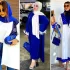 استایل زنانه با رنگهای سفید و آبی کاربنی؛ استایل خفن برای خانم هایی با پوست سفید