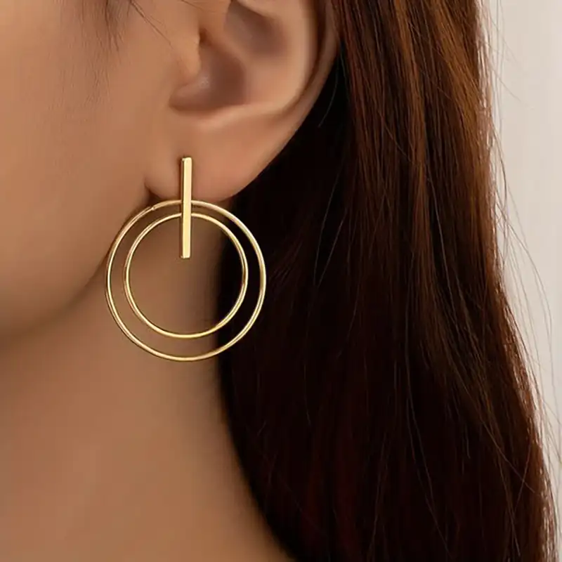 گوشواره حلقه ای طلا با طراحی جدید