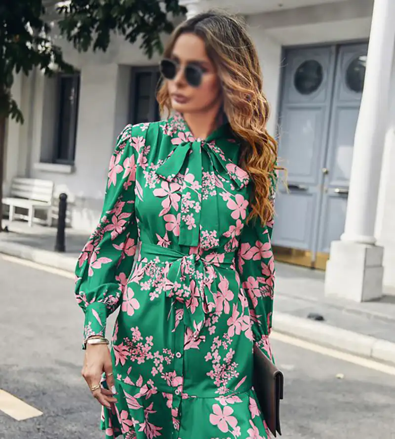 جدیدترین مدل پیراهن نخی گلدار