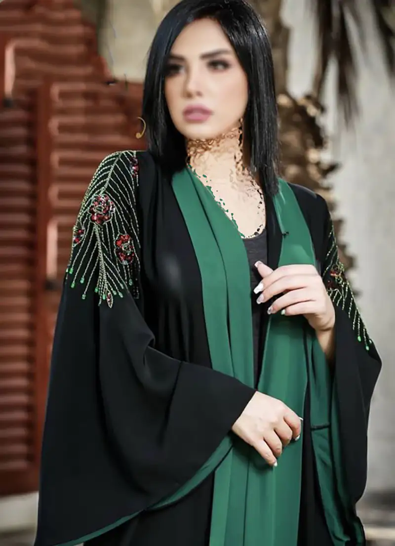 مانتو مجلسی شیک مشکی کارشده