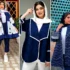 مدل مانتو سرمه ای ترکیبی فوق العاده شیک برای بانوان خاص پسند