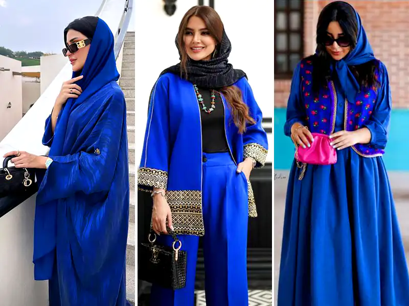 مدل مانتو تابستانی آبی کاربنی