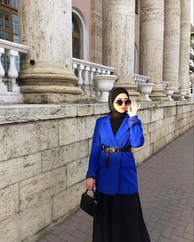 مدل مانتو تابستانی آبی کاربنی