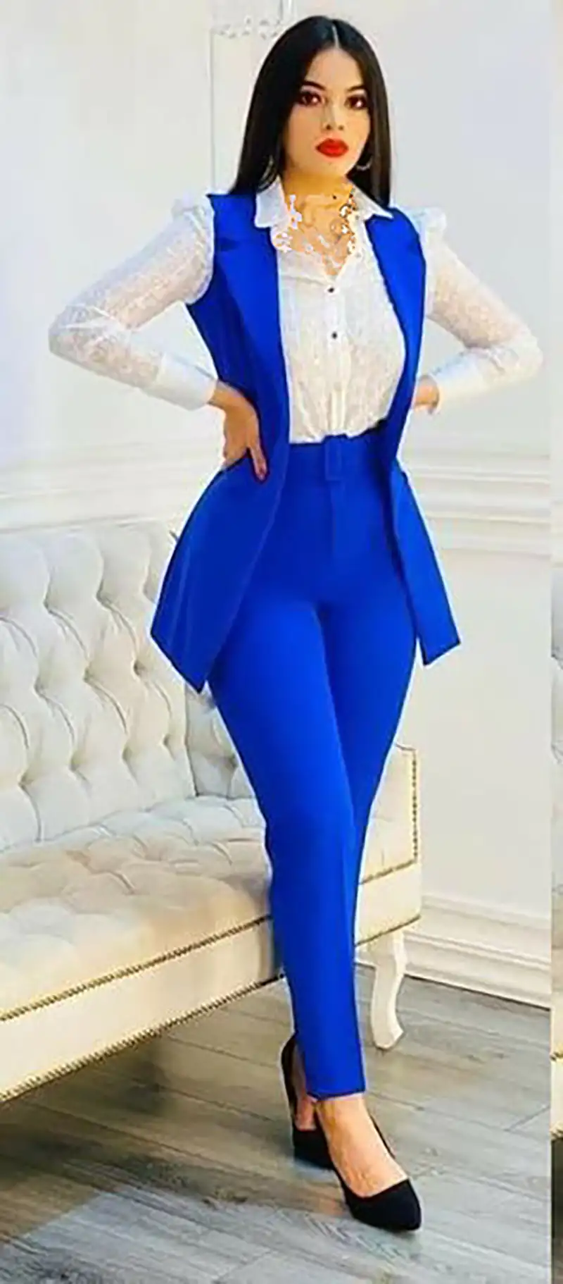 مدل مانتو تابستانی آبی کاربنی