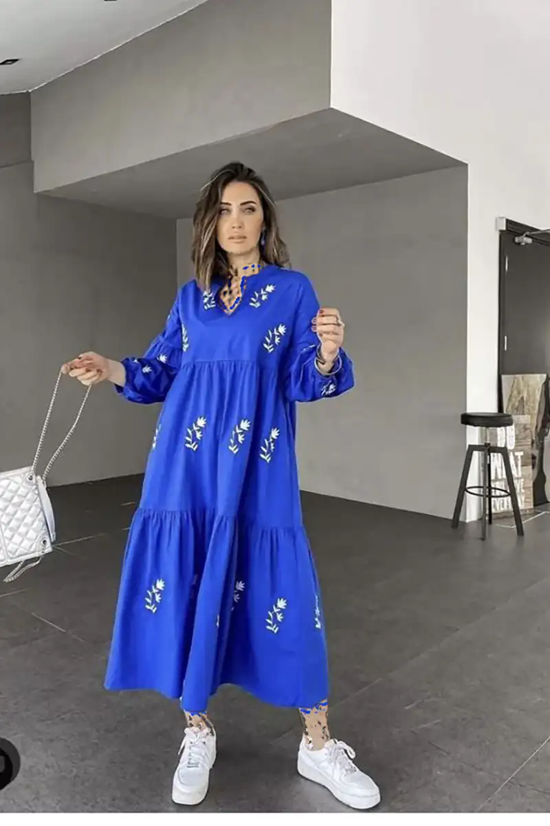 مدل مانتو تابستانی آبی کاربنی