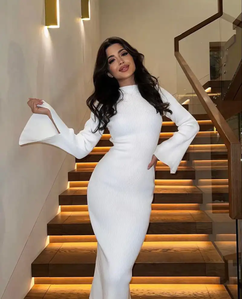 مدل پیراهن میدی سفید