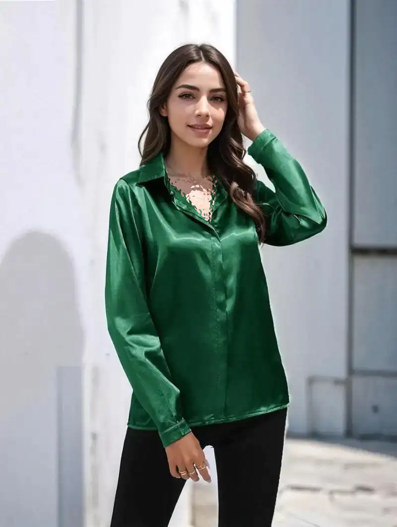 مدل شومیز مجلسی سبز زمردی
